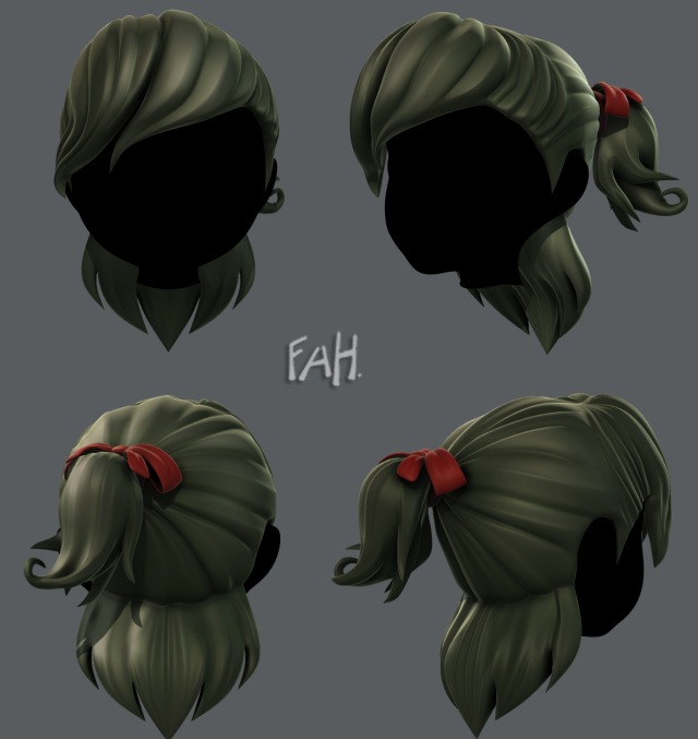 3D Hair style for girl V13 3D Model