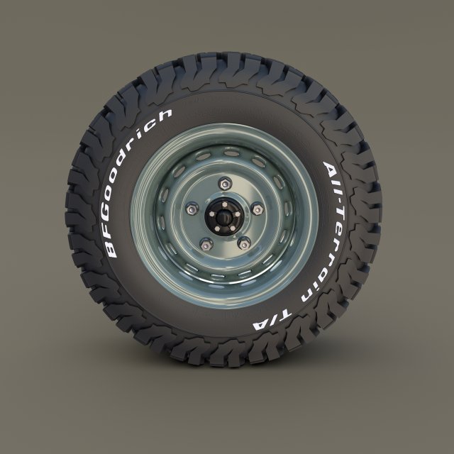Offroad Steel Wheel AT 3D Model