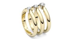 Set from Three Solitaire Ring 3D print model 3D Model