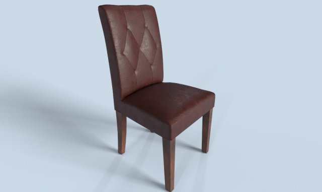 Leather Cushioned Chair PBR 3D Model