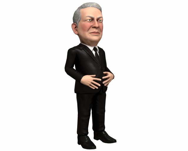 Al Gore stylized game ready 3D Model