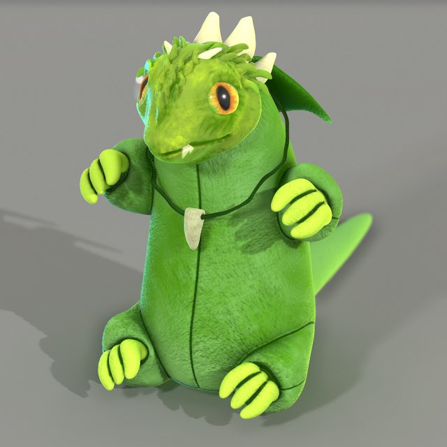 Green Forest Dragon 3D Model 