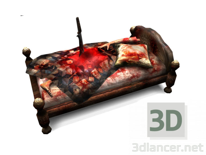 3D-Model 
Bed for the Horror LowPoly game. Decoration