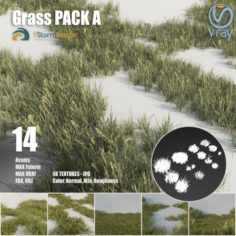 Grass pack A 3D Model