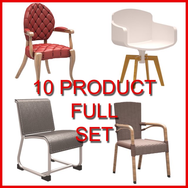 Chair Set 01 10 Product 3D Model