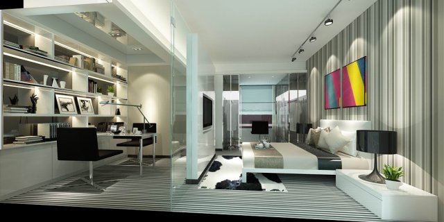 Luxurious stylish bedroom 11 3D Model