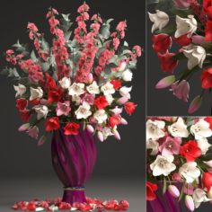 Bouquet of spring flowers tulips 3D Model