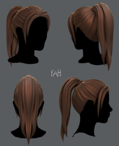 3D Hair style for woman V02 3D Model