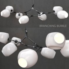 Branching bubble 7 lamp by Lindsey Adelman WHITE-BLACK 3D Model