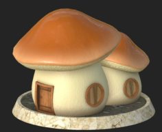 Cartoon mushroom house 4 3D Model