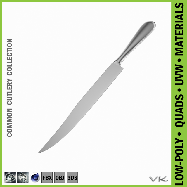 Carving Knife Common Cutlery 3D Model