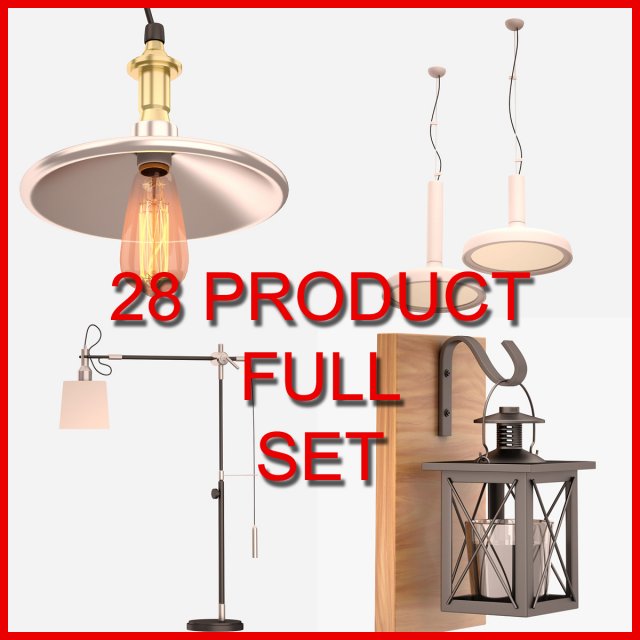 Interior Lamp Set 02 28 Product 3D Model