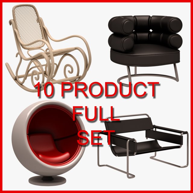 Chair Set 03 10 Product 3D Model