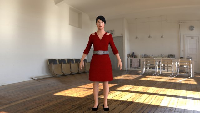 Guest Female Low poly game ready model 3D Model