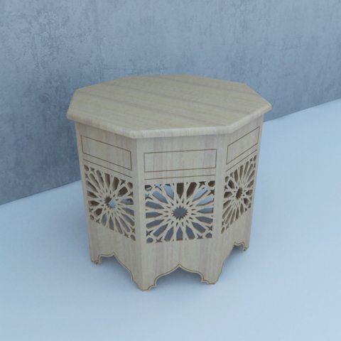 Traditional Moroccan Table 3D Model