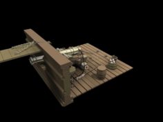 Cannon and Gun Deck 3D Model