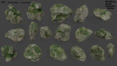 Forest mossy rocks 3D Model