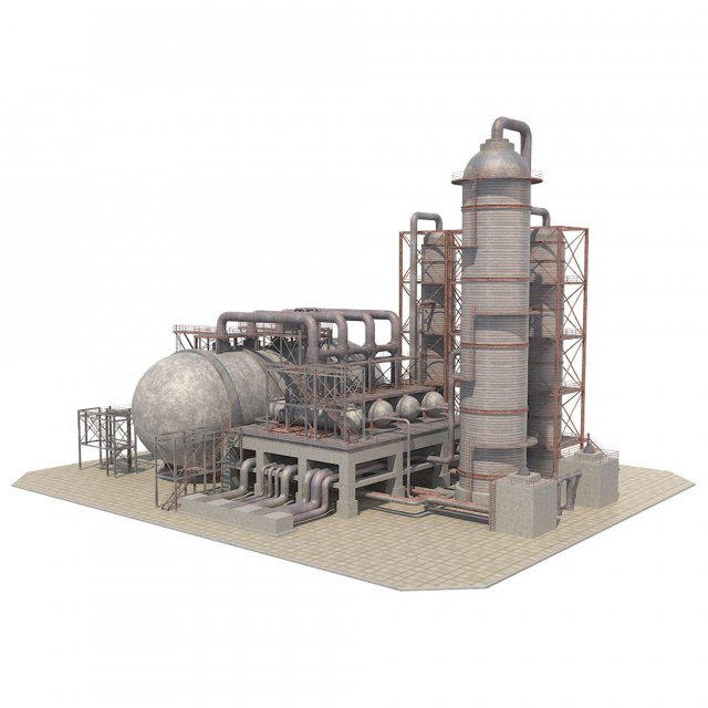 Industrial Oil Refinery 06 3D Model