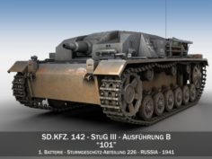 StuG III – AusfB – StuG Abt 226 3D Model