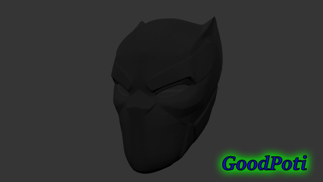 Black Panther Helmet v1 3D Model