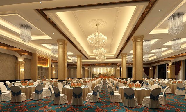 Business Restaurant – Coffee – Banquet 80 3D Model
