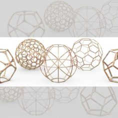 Geometric Decor Objects – Sphere Frames 3D Model