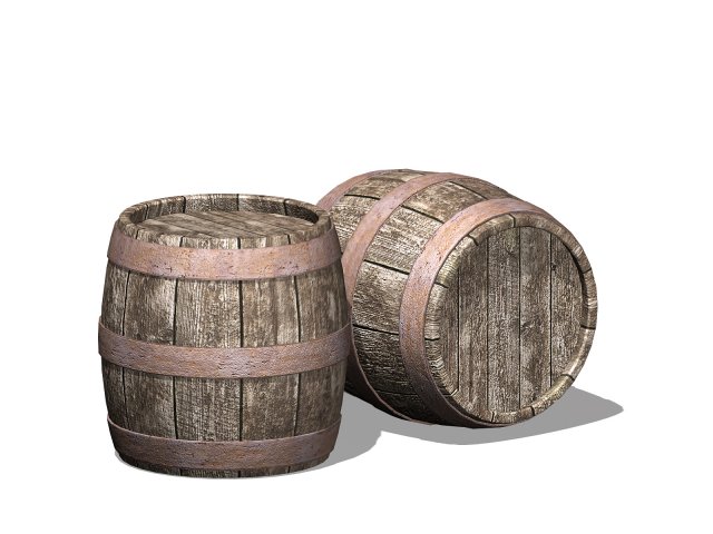 Old Wooden barrel 3D Model