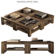 Wooden coffee table 3D Model