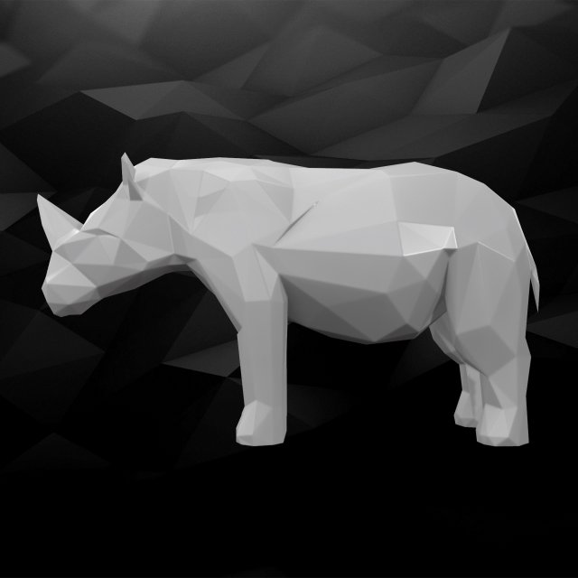 3D Printable Rhino Model 3D Model