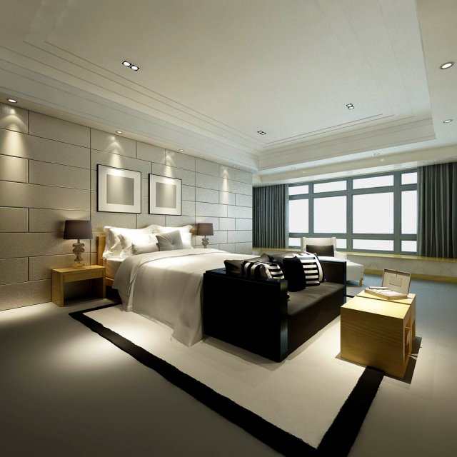 Luxury stylish interior master Bedroom – 12 3D Model