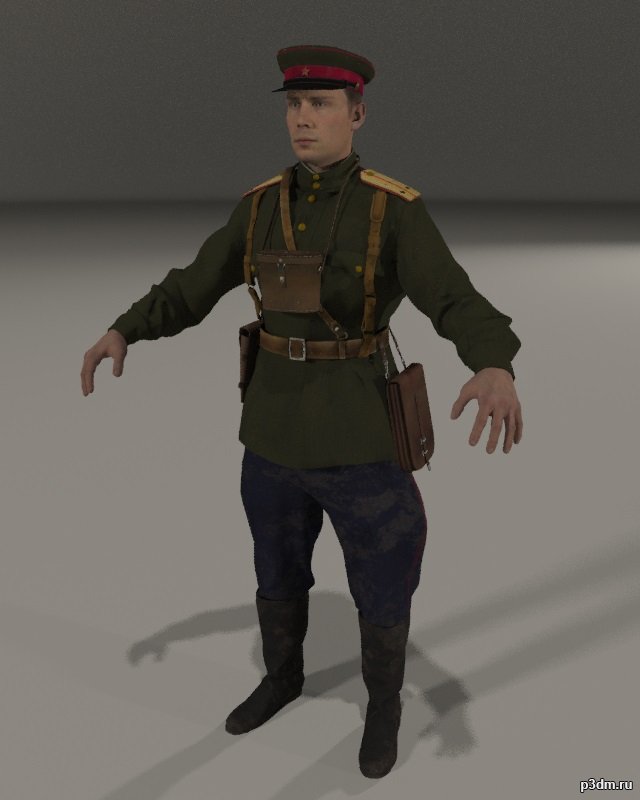 Soviet Infantry Officer 1943 3D Model
