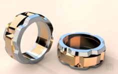 Stylish gold ring 3D Model
