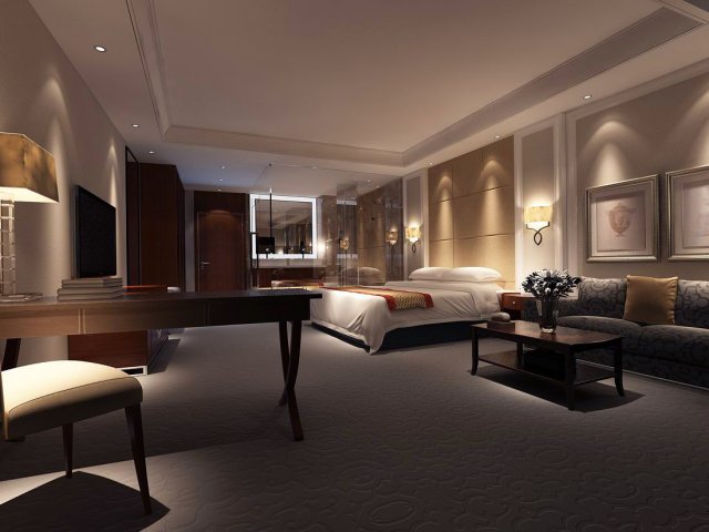 Luxurious stylish bedroom 30 3D Model
