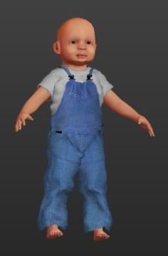 Fully Clothed Cute Baby 3D Model