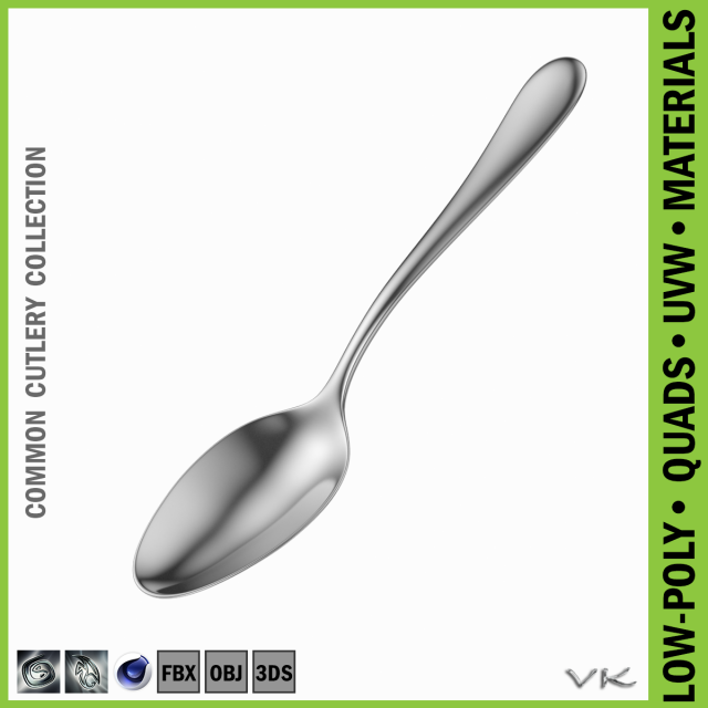 Serving Spoon Common Cutlery 3D Model