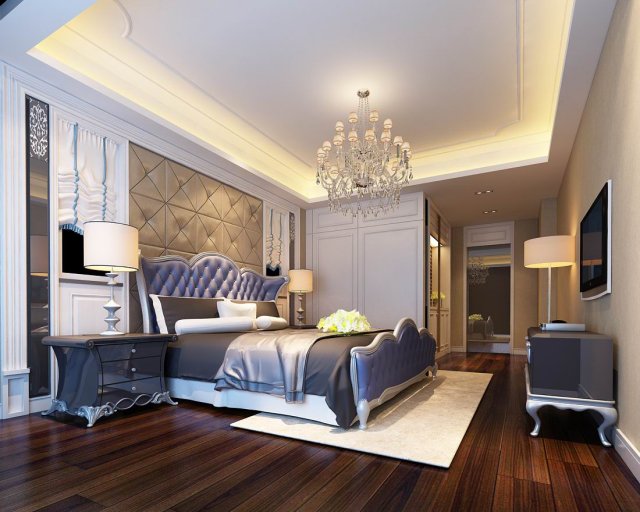 Luxury stylish interior master Bedroom – 67 3D Model