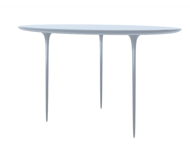 Simple modern fluid liquid desk table 3 legs Free 3D Model