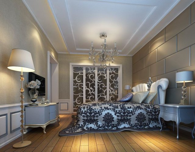 Luxury stylish interior master Bedroom – 70 3D Model