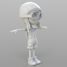 Cartoon Pilot Little Loli 3D Model
