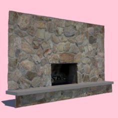 Mid-Century Modern Fireplace 3D Model