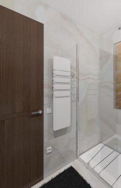 Light shower room with marble tiles 3D Model