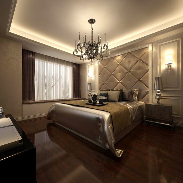 Luxury stylish interior master Bedroom – 43 3D Model