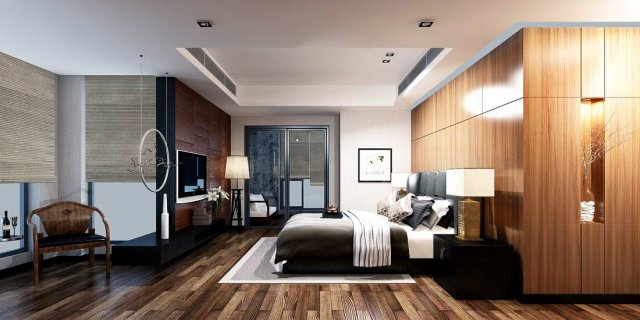 Luxury stylish interior master Bedroom – 08 3D Model