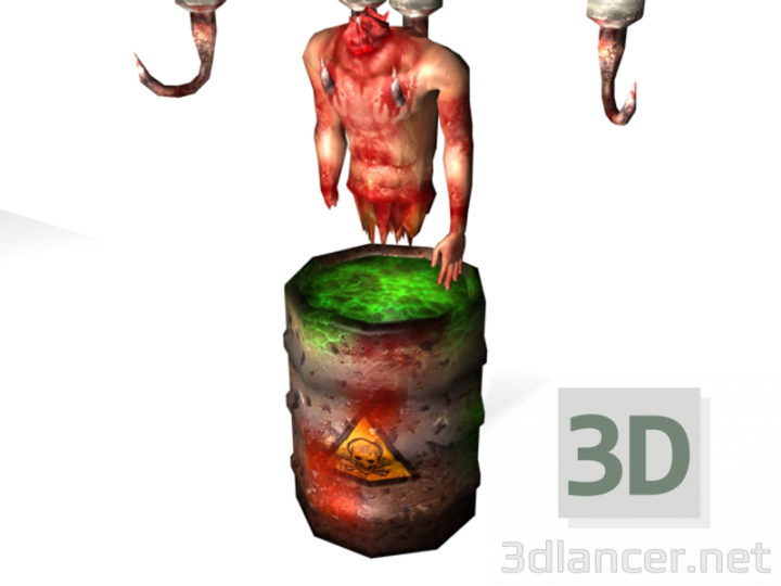 3D-Model 
A barrel with a corpse. Lowpoly Horror Decoration