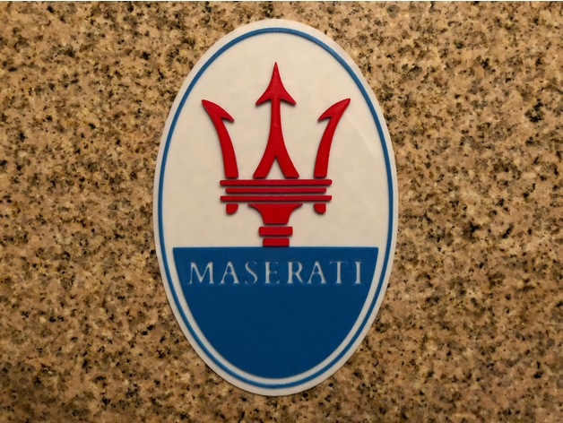 Maserati Logo Sign 3D Print Model