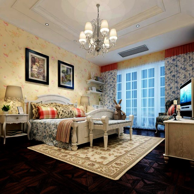 Luxury stylish interior master Bedroom – 96 3D Model