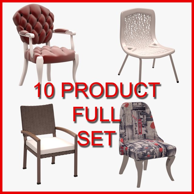 Chair Set 02 10 Product 3D Model