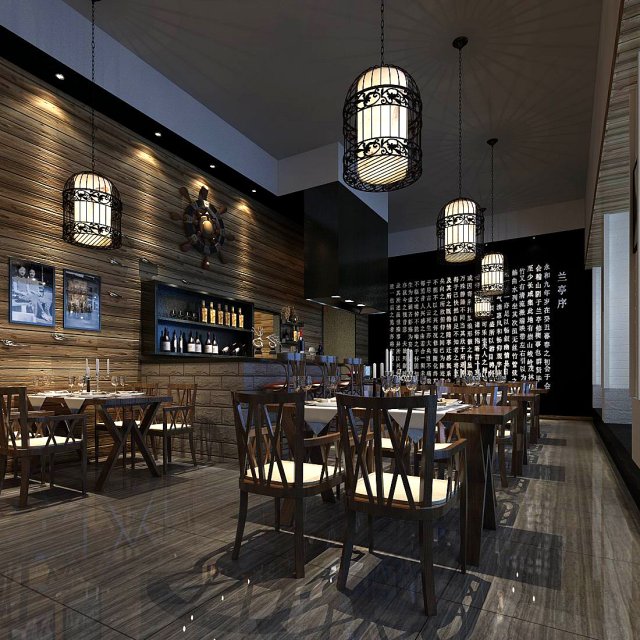 Business Restaurant – Coffee – Banquet 72 3D Model