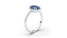 Halo Pear Sapphire Ring 3D Model