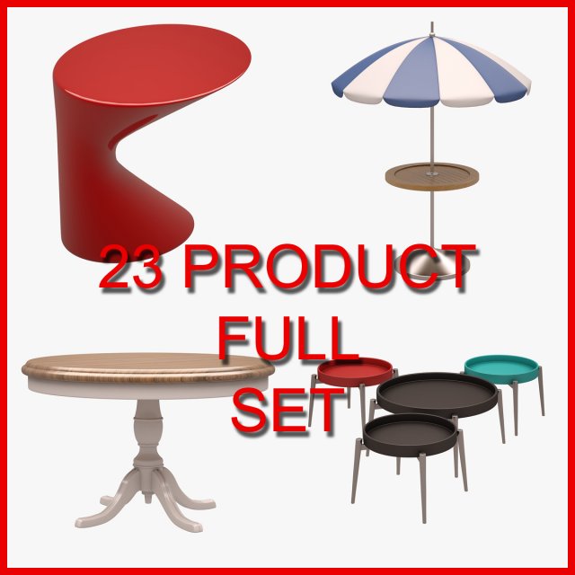 Table and Coffee Table Set 01 23 Product 3D Model
